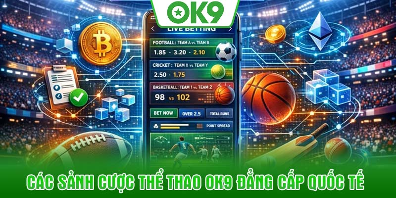 Các sảnh cược thể thao OK9 đẳng cấp quốc tế